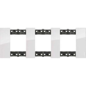 Декоративна рамка BTicino Living Now KA4802M3DW ICE лед 3x2 модула за 3 позиции Ø71 мм