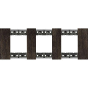Декоративна рамка BTicino Living Now KA4802M3LG WALNUT орех 3x2 модула за 3 позиции Ø71 мм, немски стандарт.