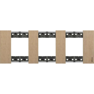 Декоративна рамка BTicino Living Now KA4802M3LM OAK дъб 3x2 модула за 3 позиции Ø71 мм, немски стандарт.