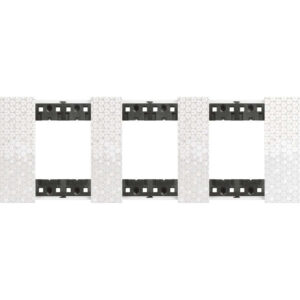 Декоративна рамка BTicino Living Now KA4802M3MW PIXEL пиксел 3x2 модула за 3 позиции Ø71 мм
