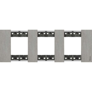 Декоративна рамка BTicino Living Now KA4802M3ZG STEEL стомана 3x2 модула за 3 позиции Ø71 мм