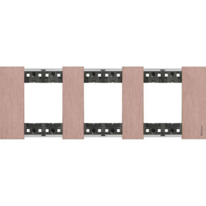 Декоративна рамка BTicino Living Now KA4802M3ZM COPPER мед 3x2 модула за 3 позиции Ø71 мм немски стандарт.