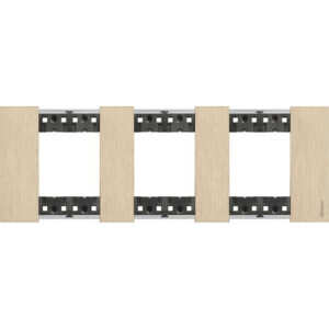 Декоративна рамка BTicino Living Now KA4802M3ZW GOLD злато 3x2 модула за 3 позиции Ø71 мм, немски стандарт.
