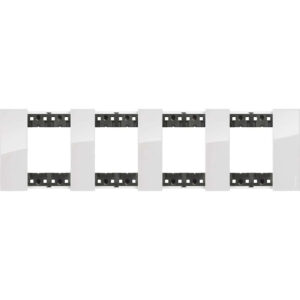 Декоративна рамка BTicino Living Now KA4802M4DW ICE лед 4x2 модула за 4 позиции Ø71 мм, немски стандарт.