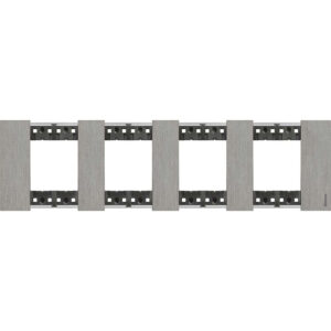 Декоративна рамка BTicino Living Now KA4802M4ZG STEEL стомана 4x2 модула за 4 позиции Ø71 мм