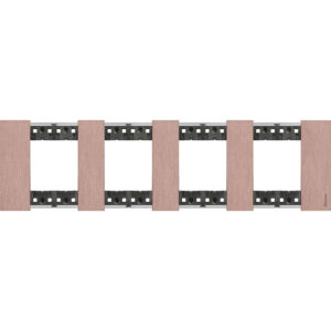 Декоративна рамка BTicino Living Now KA4802M4ZM COPPER мед 4x2 модула за 4 позиции Ø71 мм