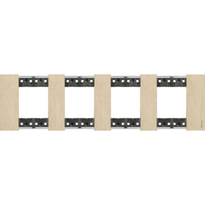 Декоративна рамка BTicino Living Now KA4802M4ZW GOLD злато 4x2 модула за 4 позиции Ø71 мм немски стандарт