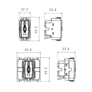 Девиаторен ключ Bticino Living Now K4003M2A, 10А, 2 модула, автоматични клеми