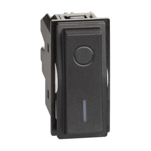 черен двуполюсен ключ за бойлер Bticino Living Now KG4002