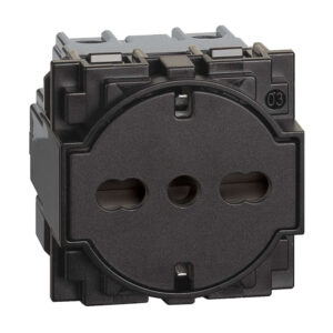 Плосък шуко контакт Bticino Living Now KG4140A16F черен