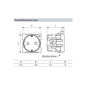 Шуко контакт Bticino Living Now KW4141 бял 2 модула с детска защита 16A