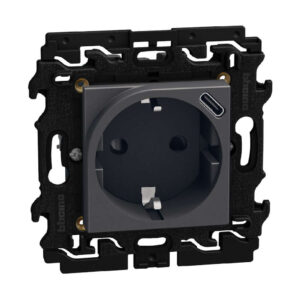 Шуко контакт с USB-C Bticino Living Now YD4141USB графит