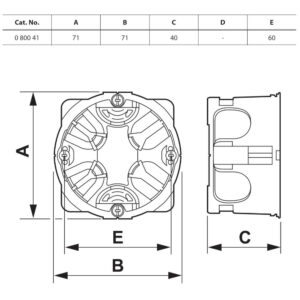 Конзолна кутия за гипсокартон Legrand Batibox 080041 единична 1 механизъм 40 мм