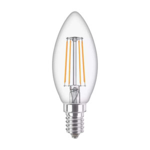филамент LED крушка Philips E14 4.3W 2700K 470lm B35 топло бяло осветление тип свещ
