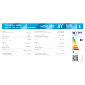 Професионална LED лента за общо осветление Led Labs 24VDC, 12W, 3000K, 1350lm, ширина 8 мм (Копие)