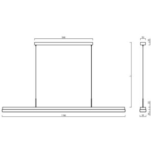 Висяща лампа LED пендел Osmont MAT71624 26W CCT 3000-3500-4000K 4210-4390 lm IP40 220VAC
