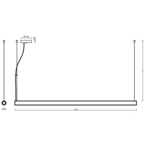 Висяща лампа LED пендел Osmont SUB60558 37W 5160lm 4000K IP20 220VAC цилиндър PMMA ф50x1505 mm