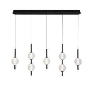 Черен LED пендел Viokef Abeona 4330500 26W 2114lm 4000K с метален корпус и стъклени абажури