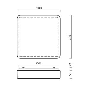 Лампа за таван плафон IP44 TILIA 1 Osmont 56163 с 2 фасунги Е27