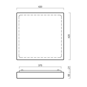 Стъклен LED плафон IP44 34W 4000K 3580lm LIBRA 2 Osmont LIB59622