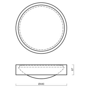 Лампа за таван LED плафон IP54 34W 3110lm 4000K Ø440mm TITAN D2 Osmont TIT56790