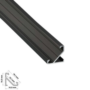 Ъглов алуминиев профил Lumines TEKKNI+ 38-2431-30 черен