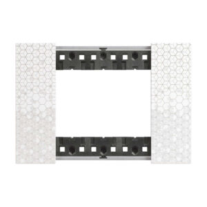 Декоративна рамка BTicino Living Now KA4803MW PIXEL | Пиксел, технополимер с геометричен мотив, 3 модула