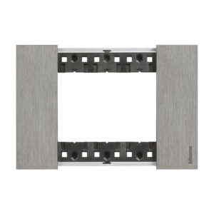 Декоративна рамка BTicino Living Now KA4803ZG STEEL | Стомана, zamak, 3 модула италиански стандарт