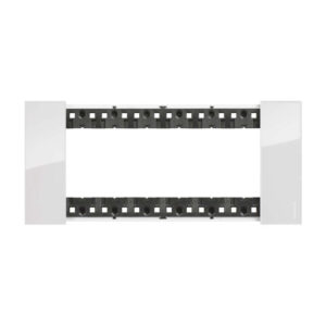 Декоративна рамка BTicino Living Now KA4806DW ICE | Лед, светъл гланцов финиш, 6 модула италиански стандарт