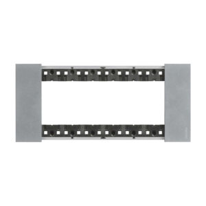 Декоративна рамка BTicino Living Now KA4806NW MOON | Луна, светъл сив метален финиш, 6 модула италиански стандарт