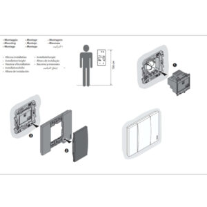Стаен термостат Bticino Living Now KW4441 бял 2 модула LED дисплей