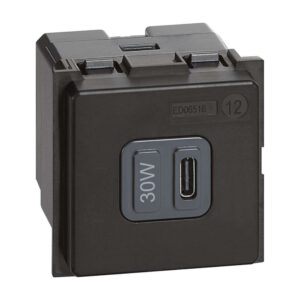 USB-C розетка Bticino Living Now K4288C2 черен