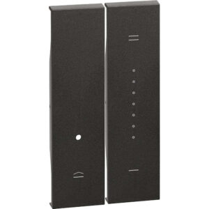 BTicino Living Now KG19 черен двоен лицев панел 2M за димерни механизми K4410 и K4411.