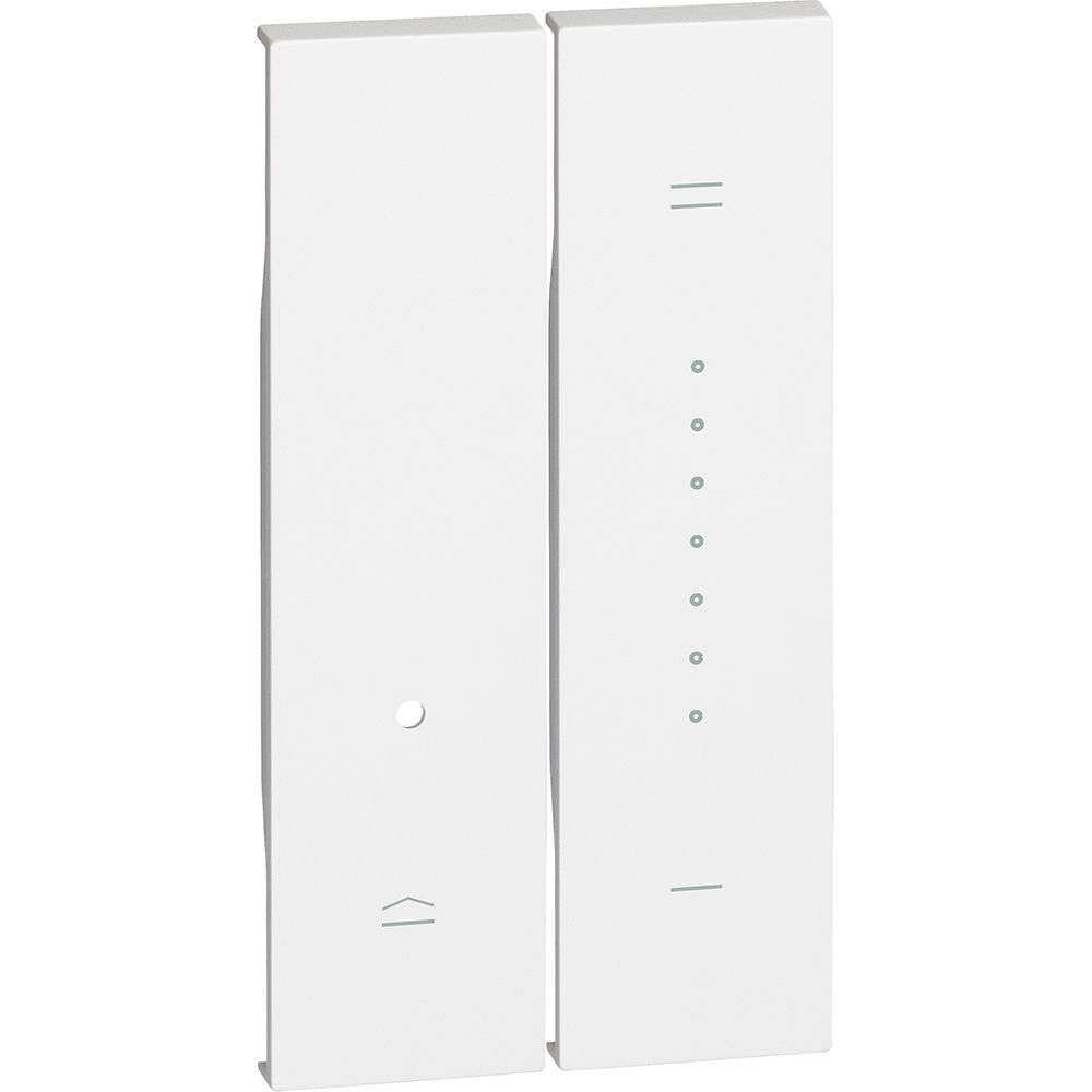 BTicino Living Now KW19 бял двоен лицев панел 2M за димерни механизми K4410 и K4411.
