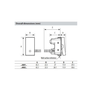 Ключ с подсветка Bicino Classia RW4001LS 1P 16А 1 модул бял