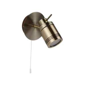 Аплик за баня спот Samson Searchlight 6601AB 1xGU10 IP44 античен месинг и акрил
