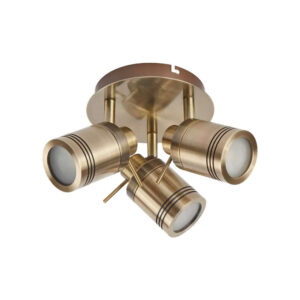 Спот за баня Samson Searchlight 6603AB 3xGU10 IP44 античен месинг и акрил