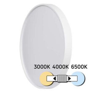 LED плафон за таван 12W, със смяна на цветна температура - топла, неутрална и студен, бял цвят, диаметър 26см Ultralux SPL1B12CCTW Vienna