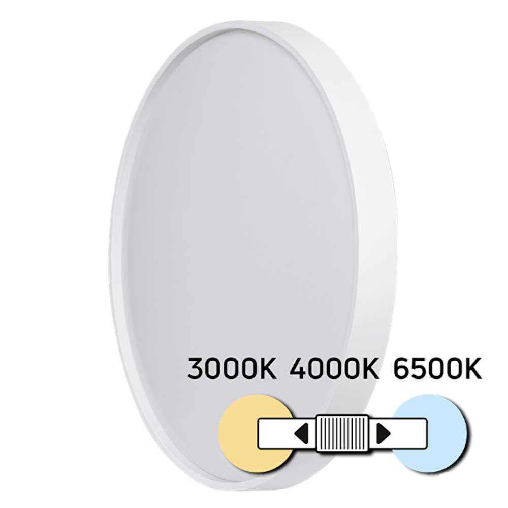 LED плафон за таван 12W, със смяна на цветна температура - топла, неутрална и студен, бял цвят, диаметър 26см Ultralux SPL1B12CCTW Vienna