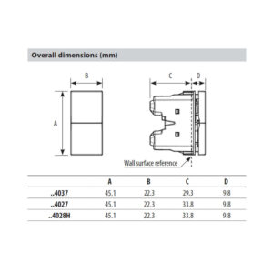 Ключ трипозиционен 1-0-2 Bticino Classia RW4028H 10A 250V бял 1 модул