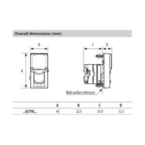 RJ45 розетка Bticino Classia RW4279C5E 1 модул бяла cat 5E