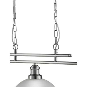 Висяща лампа полилей Bistro Searchlight 2683-3SS 3xE27 мат хром и алабастърно стъкло