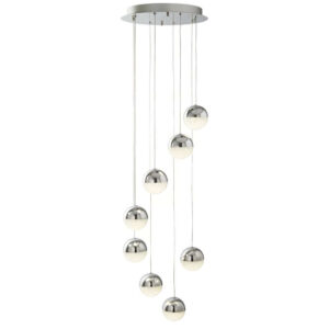 LED полилей Marbles Searchlight 5848-8CC 220V 46W 3595lm 4000K метал и акрил цвят хром и никел с димиране