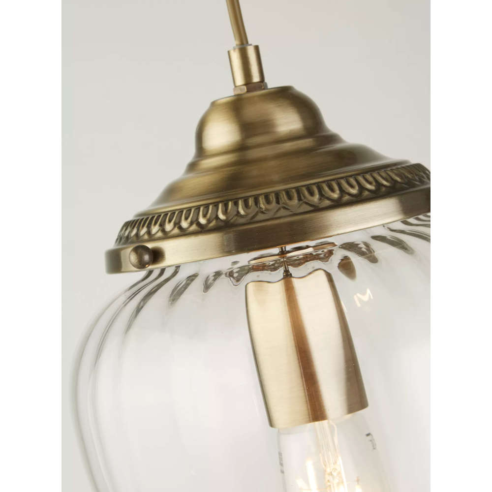 Висяща лампа пендел Moscow Searchlight 1091AB 220V E27 фасунга метал и стъкло - Image 2