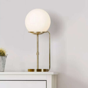 Настолна лампа Sphere Searchlight 8092AB 220V E27 фасунга метал и стъкло цвят античен месинг