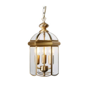 Полилей Lantern Searchlight 7133AB 3xE14 античен месинг и стъкло