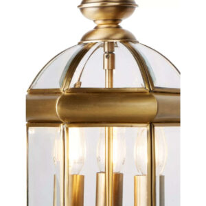 Полилей Lantern Searchlight 7133AB 3xE14 античен месинг и стъкло