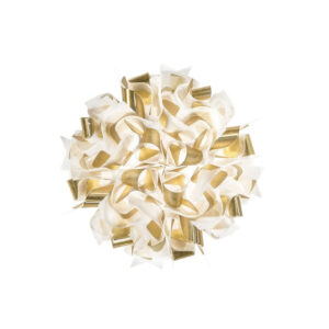 Дизайнерски плафон и аплик SLAMP Veli Aurea размер M Ø53 см с финиш White Gold и декоративни златни елементи.