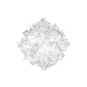 Дизайнерски плафон и аплик SLAMP Veli Mini White Ø32 см с многопластова структура от Opalflex® и мека дифузна светлина.
