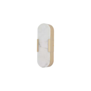 LED аплик Opaline Searchlight 11138GO IP44 14W 1207lm 3000K черен метал и мраморна смола